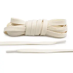 Lace Lab Premium Sail Waxed Shoe Laces, Cream Cotton Waxed Flat Laces, Off White AJ1 Shoelaces, AF1 Shoe Strings for Athletic Shoes Footwear Comfort, Cream Laces, Off White Shoe Laces