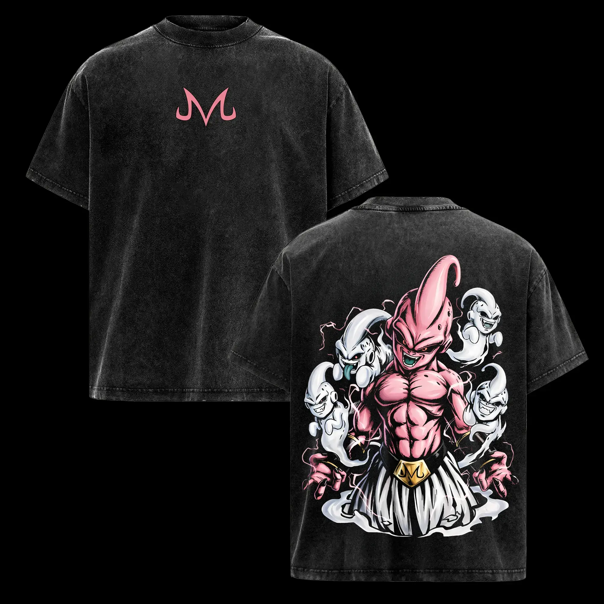 Majin Buu Shirt S-4XL-5XL, Pink Villain Anime Graphic Tee, Vintage Heavyweight Crew Neck T-shirt Vintage Washed Oversized T Shirt, Soft Cotton Streetwear Top, Casual Unisex Anime Tee, DBZ Fan Gift Unisex Couple T-shirts Classic Apparel