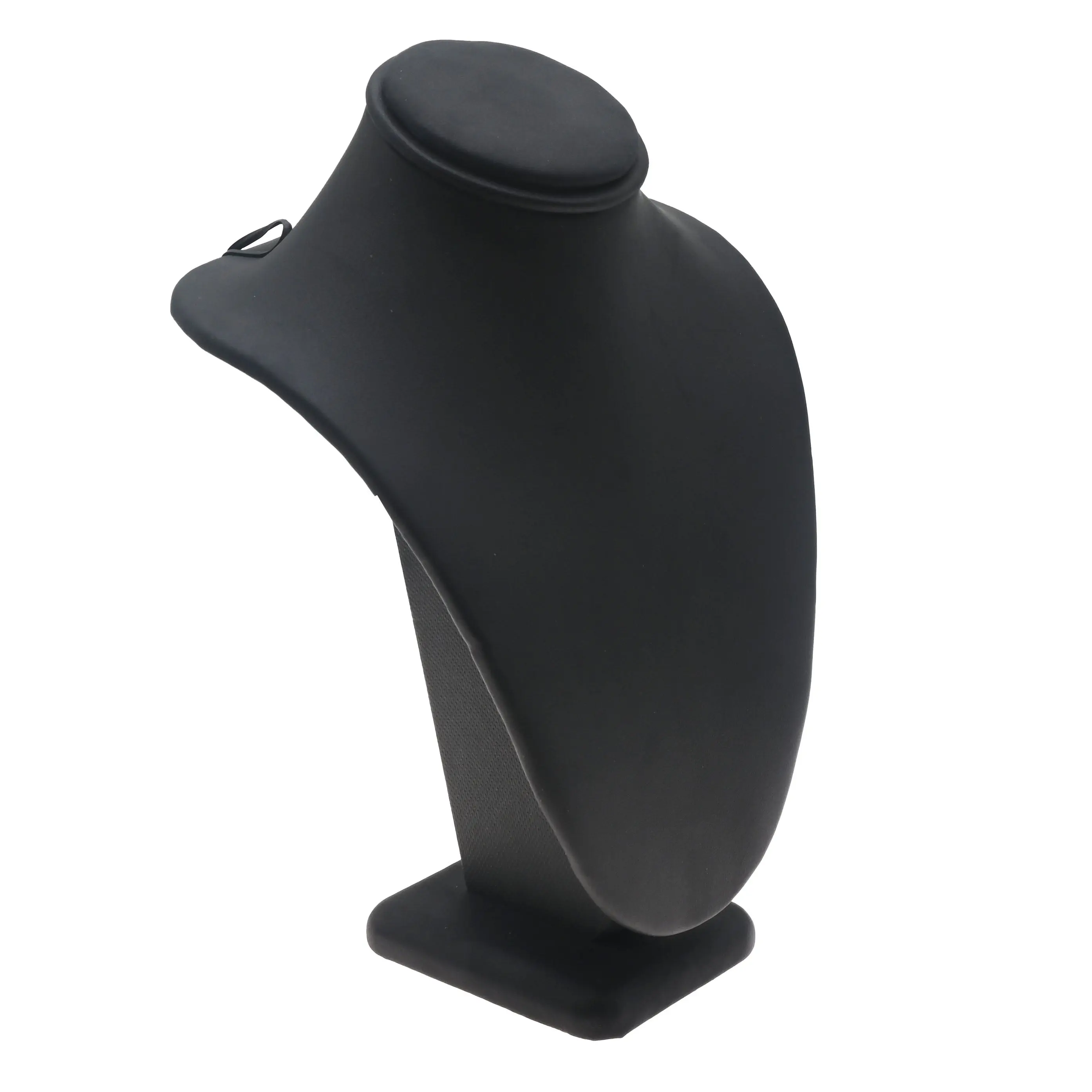 Black Leatherette Necklace Bust Display Stand, 7-1/2" Tall