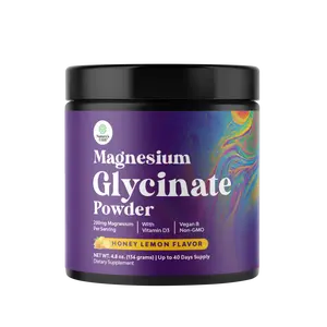 Nature's Craft Magnesium Glycinate Powder - Vegan Magnesium Powder for Sleep Relaxation & Regularity