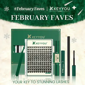 KEYYOU DIY Cluster Lashes Volume Waterproof Long-Lasting Lash Extension D Curl 8-18MIX Eyelash Extensions Cosmetic Makeup TikTok Shop FebruaryFaves