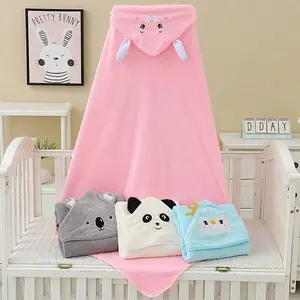 Baby Bath Towel and Robe Set, Ultra Absorbent Microfiber for 0-2 Years, Cute Cartoon Hood Towel Cape Makes Bath Time Fun