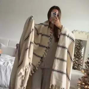 Loomia Lightweight Breathable Blanket  | 108" X 114" 5.8 lbs | Classic Stripe Pattern, Ideal for Bed,Couch, Outdoor Indoor and Travel,Camping, All Seasons