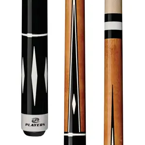 Wrapless Maple Wood Billiards & Snooker Cue for Players, 15 in, Black & White Diamond-Designed, Lifetime Guarantee