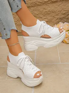 The new women's wedge heel sandals, Chunky sole sandals for summer 2026, with thick soles, high heels and Open toe platform, with a sponge sole and Textile Upper, fusion of fashion and comfort makes you the focus of summer