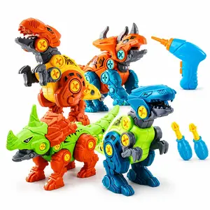 Take Apart Dinosaur Toy Set for Kids, STEM Construction Dino Assembly Toys with Electric Drill, Screwdriver and Movable Joints