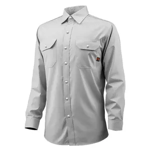 VEVOR FR Shirts for Men, 7oz. Flame Resistant Welding Jacket, Machine Washable Cotton Heat-Resistant Welding Shirt, Meets ATPV 9.2 Cal/cm Arc Rating - L Size