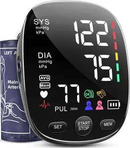 Blood Pressure Monitor : AILE Automatic Upper Arm Blood Pressure Monitor - Skin-Friendly Blood Pressure Cuff for Adults - Extra-Large Colour Screen - Accurate BP Machine 2 * 120 Readings Healthcare Kit    nurse accessories Daily Aid Men Fit
