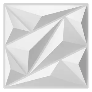 33 Pack 3D Wall Panel Diamond for Interior Wall Décor, PVC Flower Textured Wall Panels for Living Room Lobby Bedroom Hotel Office, White, 12''x12'' Cover 32.Sq.Ft.