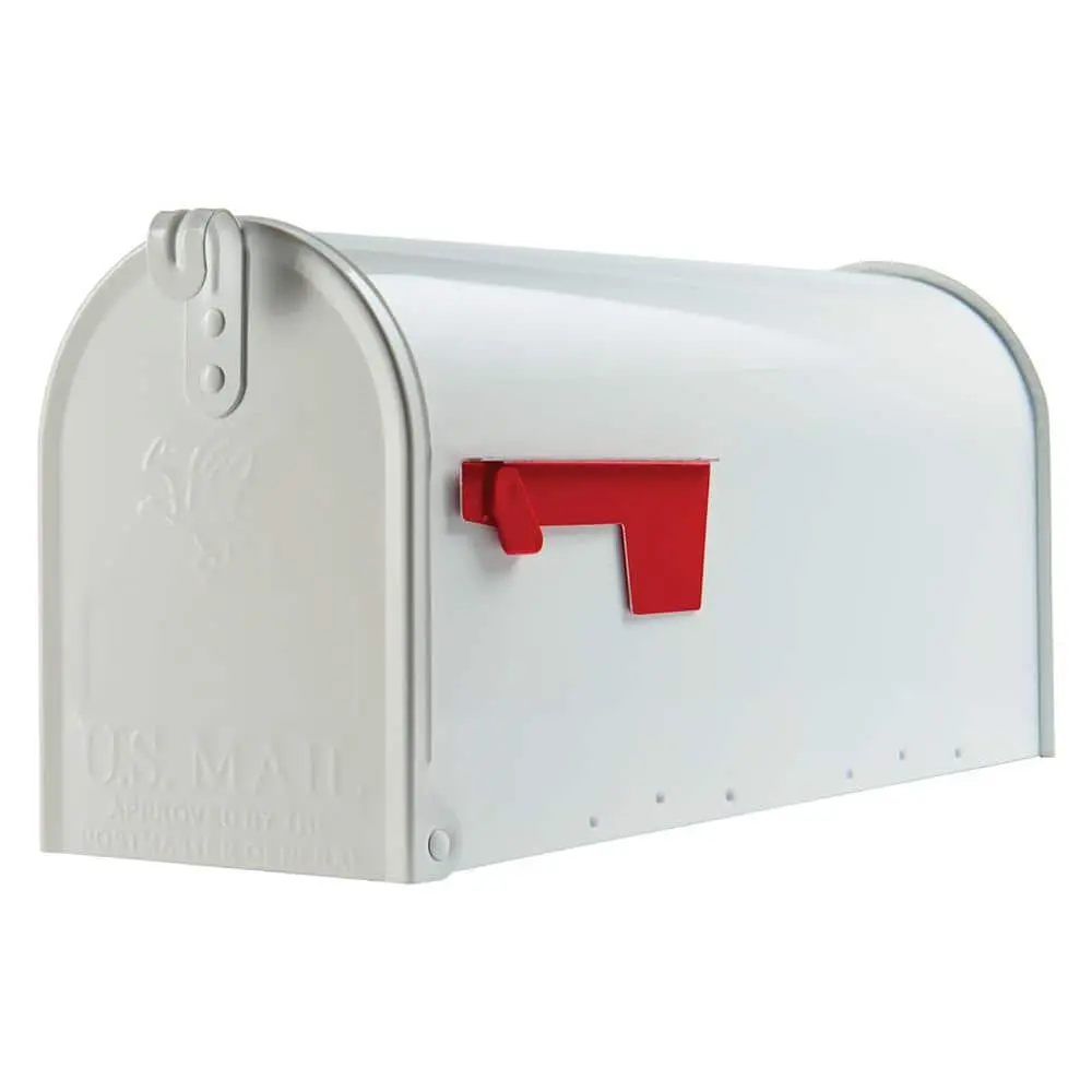 Elite White, Medium, Steel, Post Mount Mailbox Elite White, Medium, Steel, Post Mount Mailbox