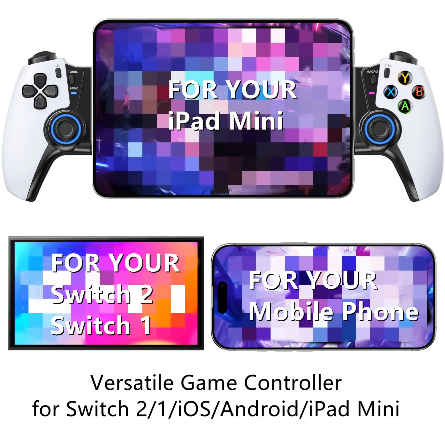 Bluetooth Telescopic Mobile Game Controller with Hall Effect Joysticks, Custom Programmable Back Buttons, Adjustable Durable Design – Smartphone Handheld Gaming Accessory for iOS, Android Devices, PS Remote Play, Xbox Cloud Gaming, Accessori