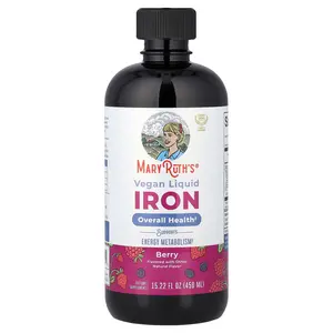 MaryRuth's Vegan Liquid Iron, For Ages 4+, Berry, 15.22 fl oz (450 ml)