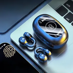 Wireless Ear Hook Earphone, Long Standby Gaming Headset with Digital Display Charging Case, True Wireless Bluetooth-compatible Fitness Earbuds for Sports Running, Chargeable Headphones