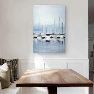 212 MAIN Aluminium Metal Wall Art - 24x36 in. Nautical Boats at the Dock Nautical Art, Coastal Seascape Print, Blue Living Room Home Decor, Gift for Home Enthusiasts
