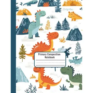 Dinosaur Primary Composition Notebook for Boys – Kindergarten Draw and Write Journal with Picture Space – Early Learning K-2 Writing Book – Fun Dino Cover – 7.44 x 9.69 in – Primary Notebook for K-2 Paperback – June 18, 2025