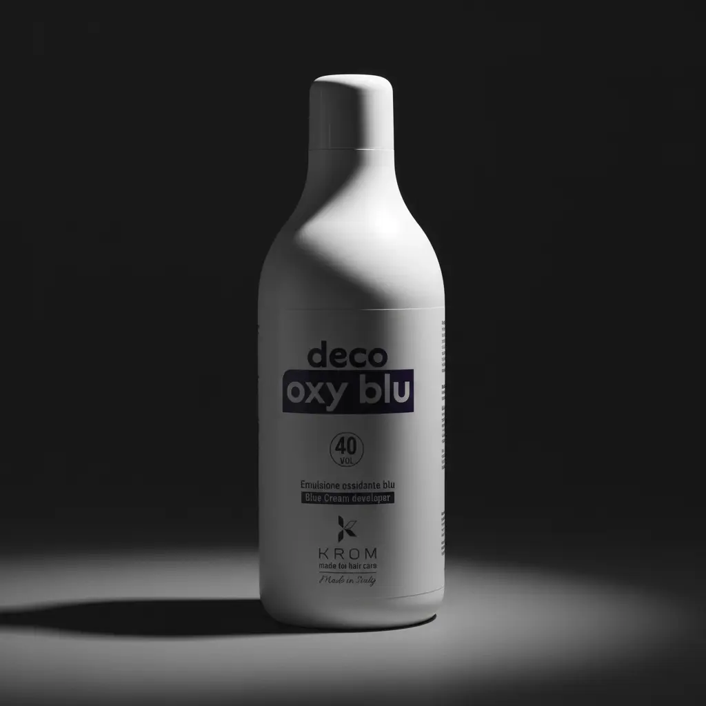 KROM DECO OXY BLU Oxidizing Emulsion in Cream with Blue & Red Pigments for Optimal Bleaching Results 40 Vol