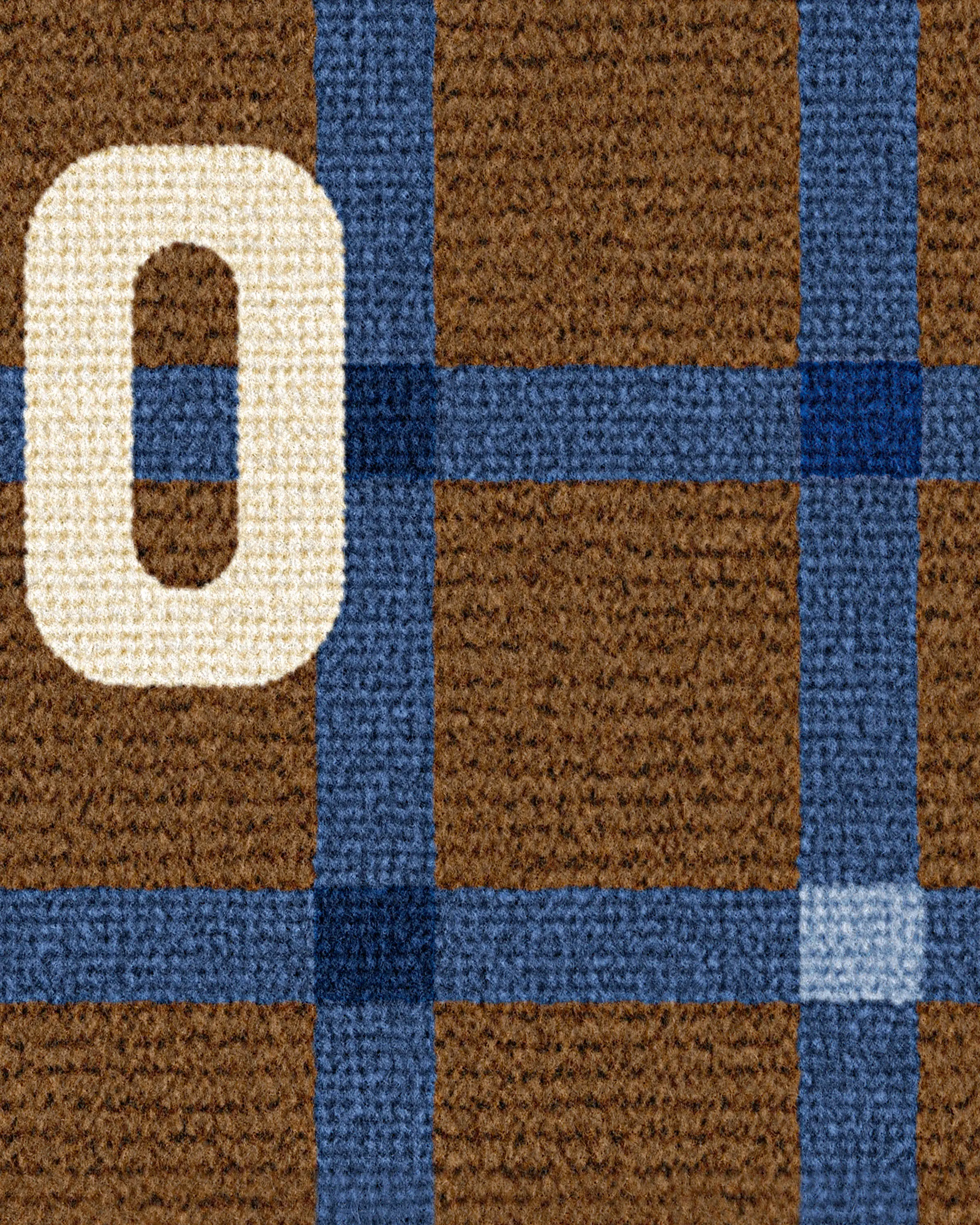 Hello Plaid Blue Large Doormat