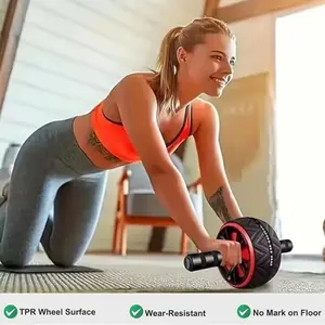 Ab Roller Wheel and Knee Mat, Abs Workout Equipment for Abdominal & Core Strength Training, Home Gym Fitness Exercise Wheels for Women Men