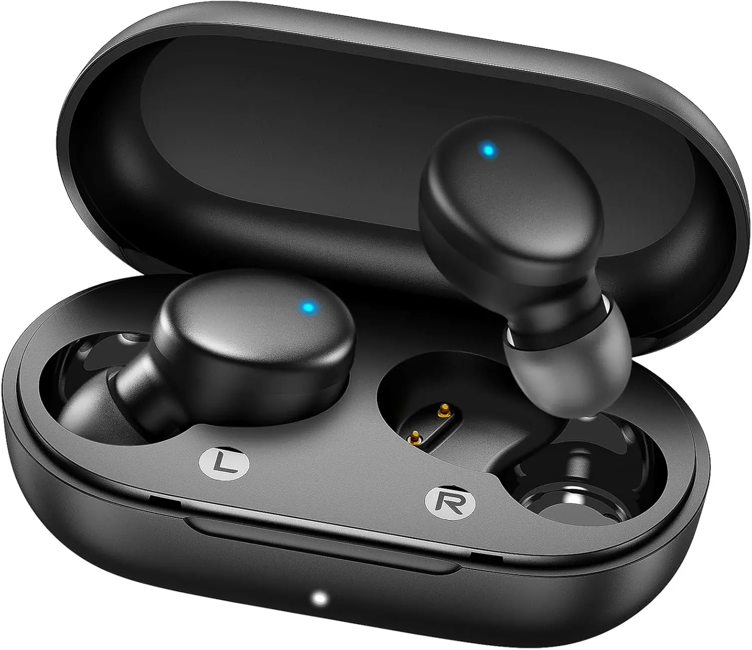 S8 Mini  Earbuds  5.3 in Ear Light-Weight Headphones,60Hrs Playtime Ear Buds with  Case, Ring,Fitness   Sound with Deep Bass for -Black