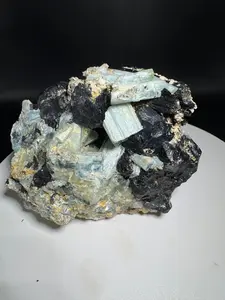742g Natural Aquamarine Tourmaline Cluster Mineral Specimen Namibia
