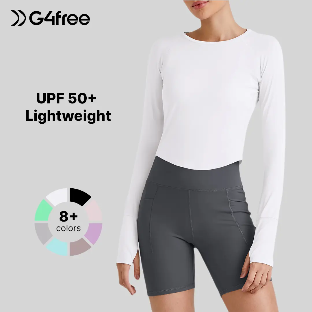 G4Free UPF 50+ Rash Guard for Women Long Sleeve Workout Tops Lightweight Sun Shirts UV Protection Athletic Hiking Sunshirts Outdoorfun Activewear Gymapparel Gymclothing