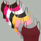 8 Pieces Women's Solid Wireless Bra, Stretchy Comfortable Breathable Bra, Ladies Lingerie for All Seasons, Fitness Training Clothes, Yoga Sports Bra SpringStatements