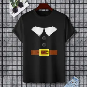Mens Men Pilgrim Costume, Adult Happy Thanksgiving Day T-Shirt, 100% Cotton, Single Side Printed, Black Short Sleeve T-shirt, Gift for Family Friends, S-XXXL, 1 pc, Fabric Weight 180g