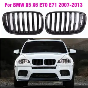 Gloss Black Car Front Bumper Hood Kidney Sport Grills Grille For BMW E70 E71 X5 X6 2007-2013 51137157687 Racing Grill Car Accessories