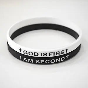 2-pack-GOD IS FIRST BRACELET  I AM SECOND Motivational Message BRACELET Gifts FallFreshness TikTokShop,Gift Elegant Minimalist Bangle Faith Wear Jewelry