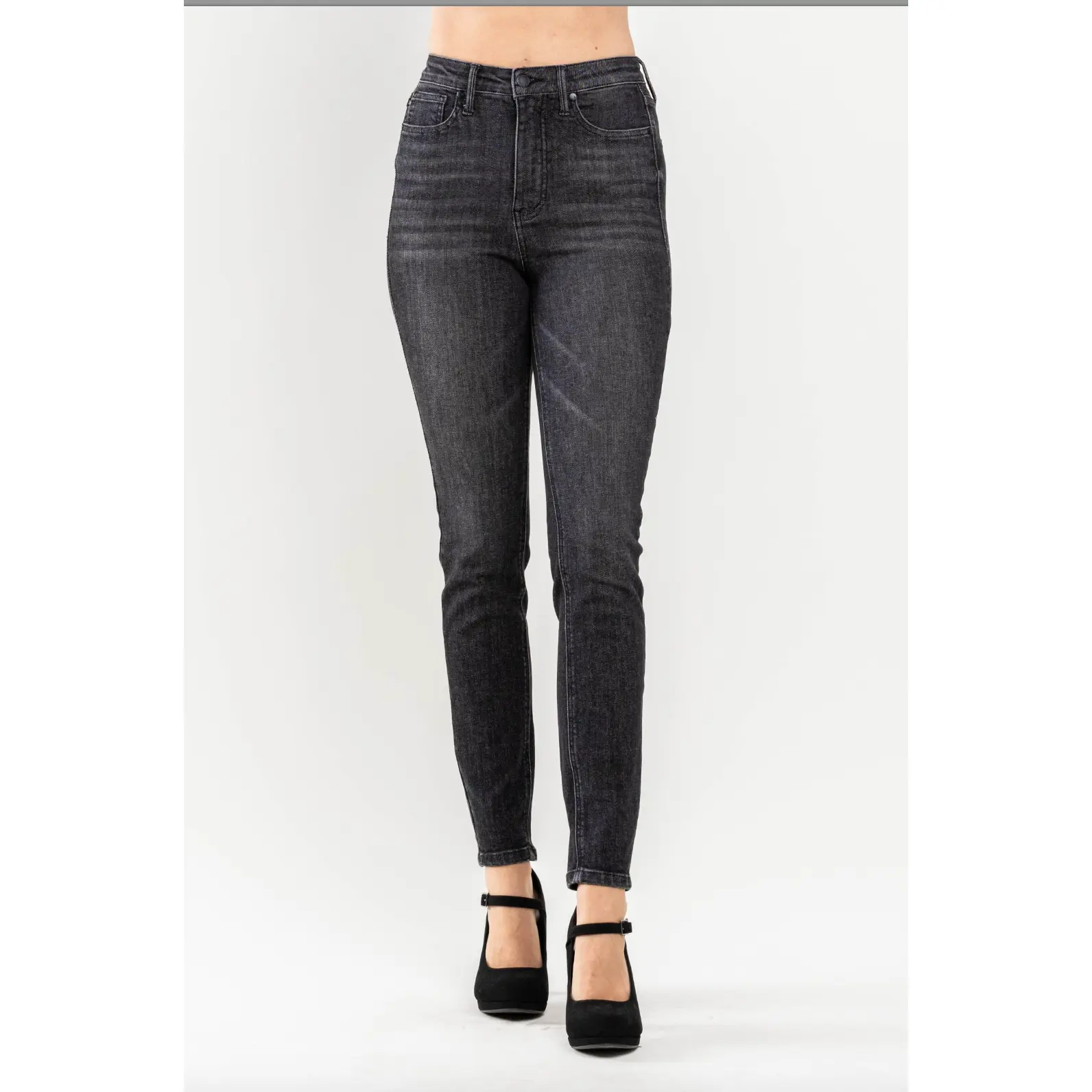 Judy Blue Tummy Control Black Wash Skinny Jeans