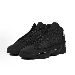 Vintage-Inspired All-Black High-Top Basketball Sneakers, Breathable Woven Upper, Sculpted Chunky Outsole, Streetwear Essential for American Basketball Fans