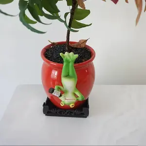 Fun Tipsy Frog Resin Garden Statue - Decorative Outdoor Garden Accessories, Waterproof, Fade-Proof Home Decor - Suitable for Lawn, Balcony - Unique Gift for Frog Figurine Enthusiasts