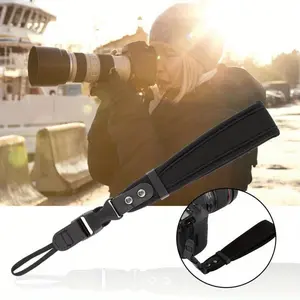 Camera wrist strap soft detachable adjustable widened nylon hand strap with camera quick release clip