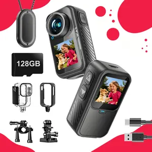 NUISK WiFi Action Camera, pocket portable cam with touch screen and waterproof case, 5X zoom, Compact Magnetic Sports Camera, Ideal for beginners, perfect birthday and Christmas gift, stick-on wearable body camera.