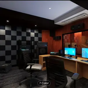 12/24/48PCS 12"X12"X1" Acoustic Foam Panel Wedge Studio Soundproofing Wall Tiles - Black/Blue/Gray