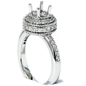 1/2ct Antique Diamond Ring Setting 14K White Gold