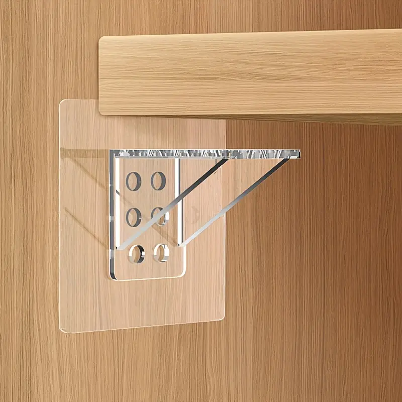 4pcs Heavy-Duty Plastic Shelf Brackets - Drill-Free Layer Support for Large Shelf Boards, Multipurpose Adjustable Wall Mount Bracket Set - For Home & Kitchen - Suitable for Heavy Items - Perfect Gift for DIY Enthusiasts