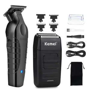 Kemei Men's Cordless Hair Clipper & Shaver Set, Long-Lasting Durable Rechargeable Electric Trimmer for Home & Salon Use, Perfect Christmas Gift