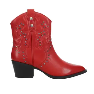Dirty Laundry Womens Nowhere Burnished Studded Casual Boots Ankle Mid Heel 2-3" - Red Dirty Laundry Womens Nowhere Burnished Studded Casual Boots Ankle Mid Heel 2-3" - Red