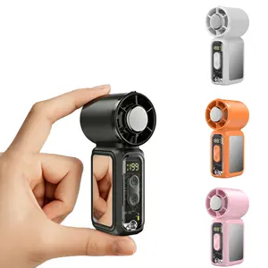 【Instant Cooling】F711 Mini Portable Handheld Ice Fan High Speed 20800 RPM Turbo Fan 199 Adjustable Levels with Ice Cooling Mode and mirror Personal Fan for Summer Travel Outdoor Activities