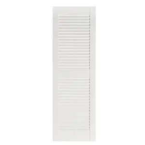 Perfect Shutters IL501551001 Premier Louver Exterior Decorative Shutter, White - 15 x 51 in.