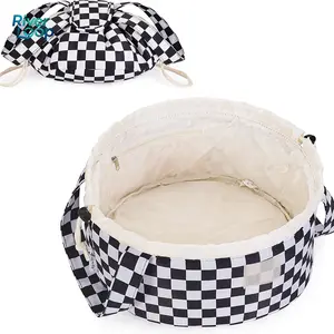 Fufu Ostar Drawstring Makeup Bag Large Cosmetic Bag Make up Bags Women and Girls Toiletry Organizer for Travel Toiletries Accessories Essentials