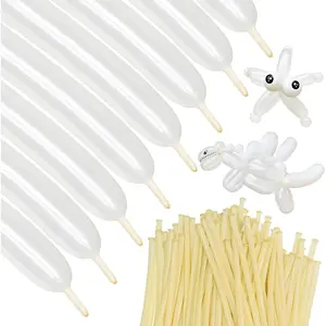 Clear Thickening 260 Long Latex Balloons 100pcs, Magic Modeling Skinny Balloons for Tying Arch Twisting Animals, Kids Birthday Party Wedding Decoration Supplies
