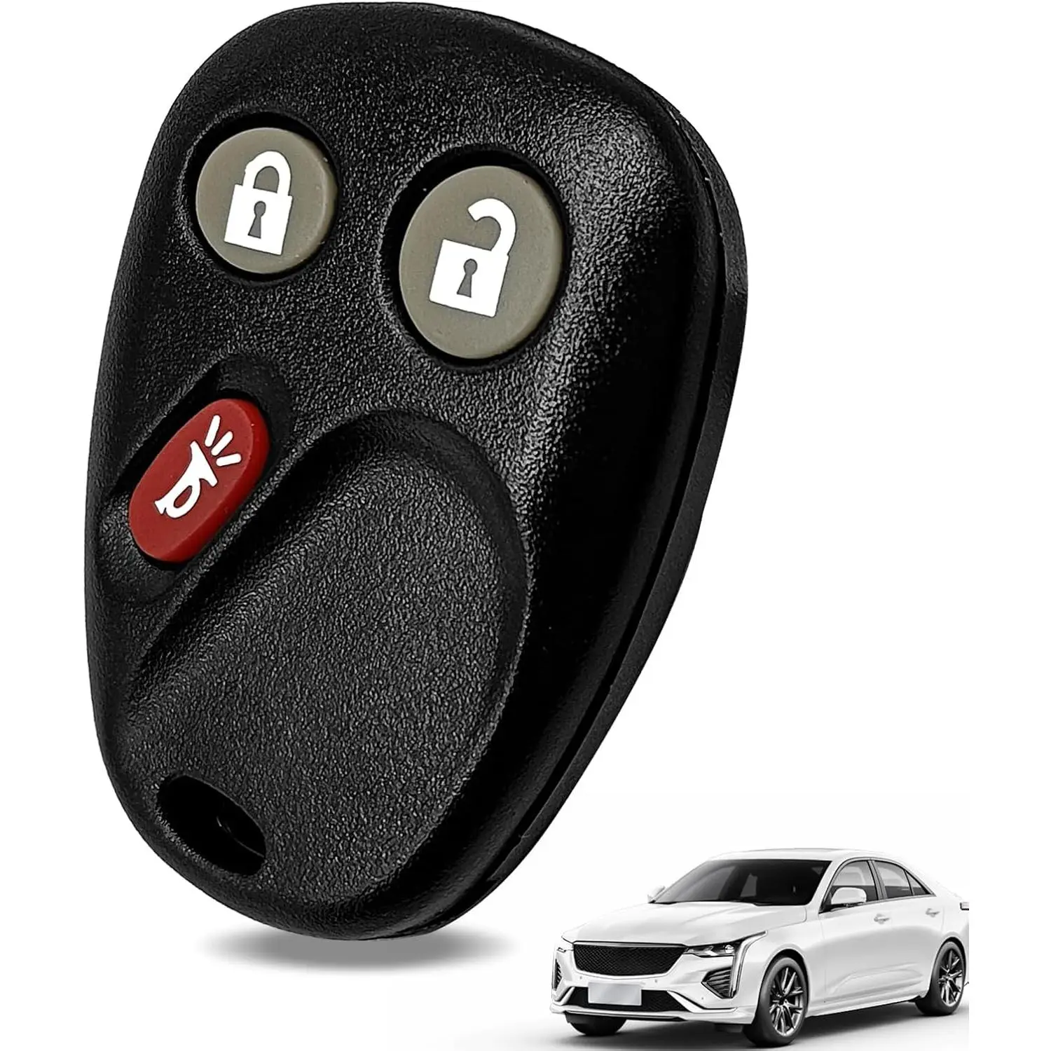 LHJ011 3-Button Key Fob Keyless Remote Control Compatible with 2003 - 2007 CadiIIac Escalade Chevy Avalanche Tahoe Suburban Silverado Hummer H2 Yukon Sierra (1 Pcs Black), Gm&C