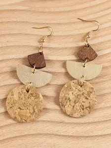 Western Vintage Distressed Style PU Leather Earrings, Women's PU Leather Earings, Perfect for Gifts and Daily Wear