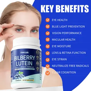 [Vision Health Supplement] Eye Supplement 1150 Mg Nutrition Complex With Vitamin D3, Vitamin E, VITAMIN C, Bilberry & Lutein All-round Eye Support For Worker, Students And The Elderly 60 Capsules 30-Day Supply