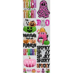 Halloween Sparkles DTF Transfers Gang Sheet 22” wide x 60” long DIY Direct to Film T Shirt Transfers