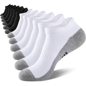 Ankle Socks Low Cut Athletic Cushioned Running Tab Socks 6 Pack