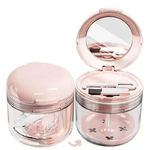 Leakproof Retainer Cleaning Case with Strainer - Single Item Waterproof Denture Aligner Storage Box, Lightweight Oral Care Container for Travel, Daily Use