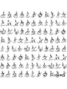 Letter Pendant Set, 156 Pieces A-Z Alphabet Pendants, DIY Jewelry Making Kit, DIY Jewelry Accessories, Handmade Bracelet & Necklace Projects, Letter Beads, Alphabet Charms